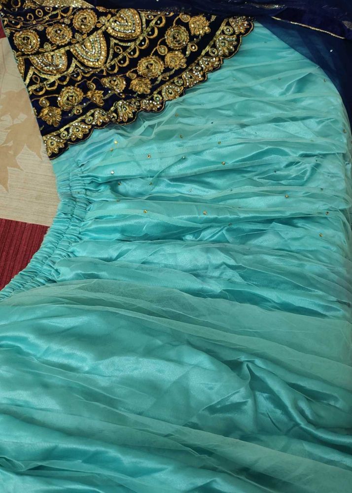 Designer Teal Blue Lehenga Choli
