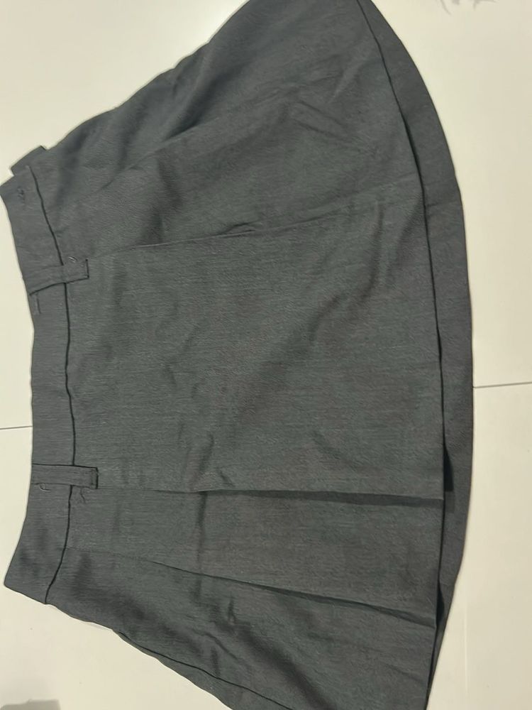 Pleated Gray Mini Skirt