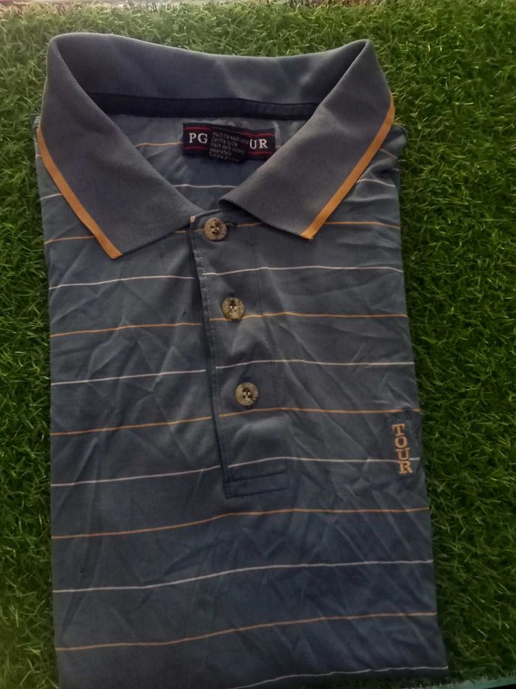 Men's Striped Golf Polo Shirt