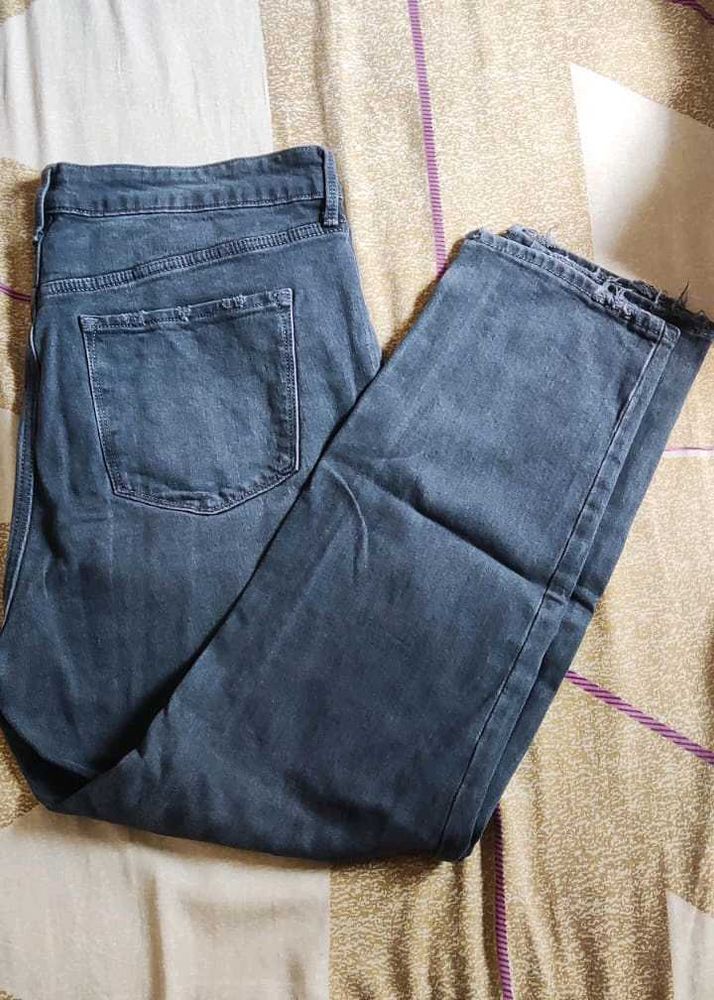 Gray Wash Denim Jeans