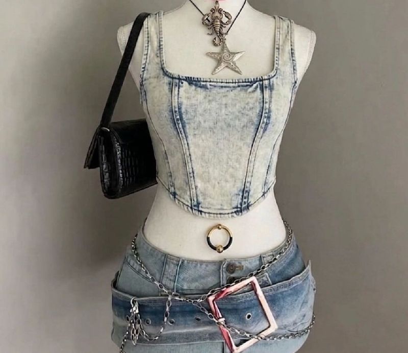 🩵✨ Denim Corset Top