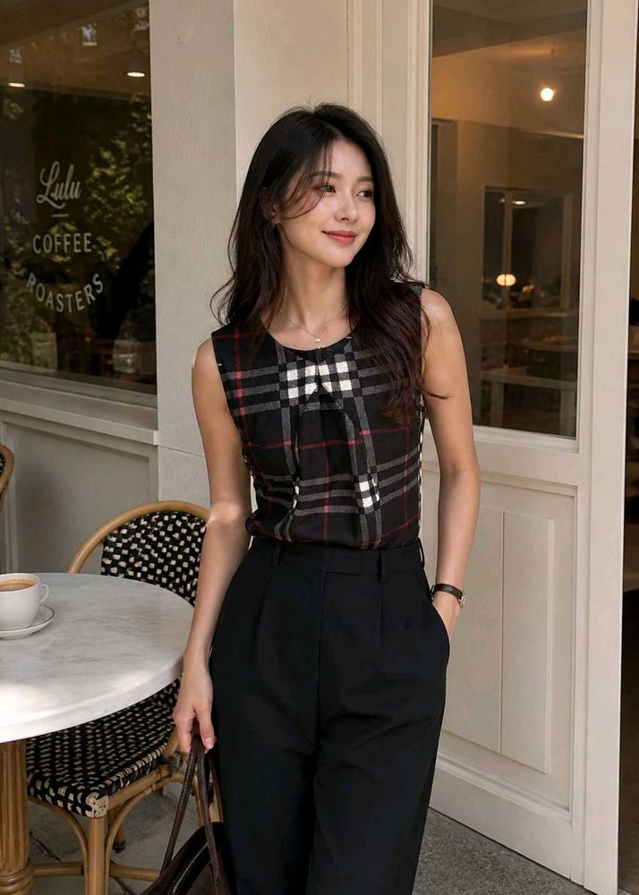Classic Plaid Sleeveless Top