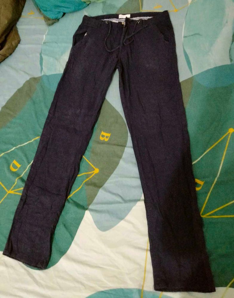 Dark Blue Casual Pants