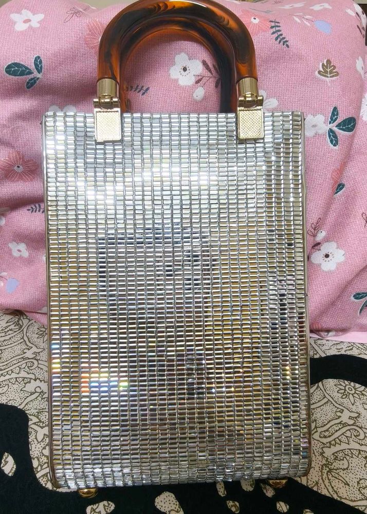 Sparkling Silver Evening Clutch handbag