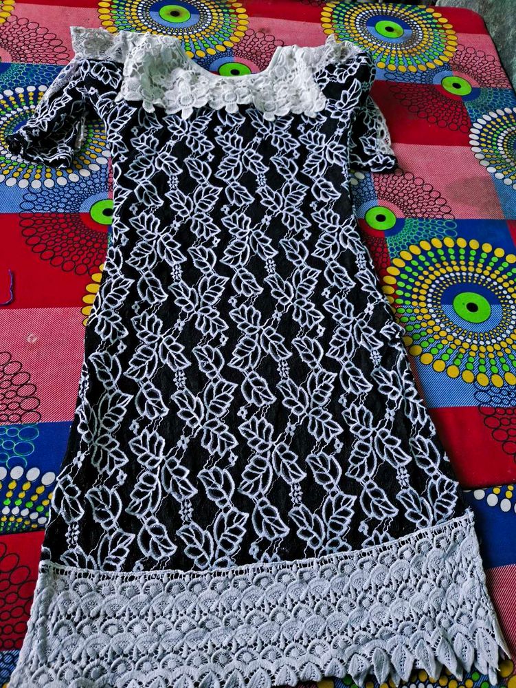 Elegant Black Lace kurti