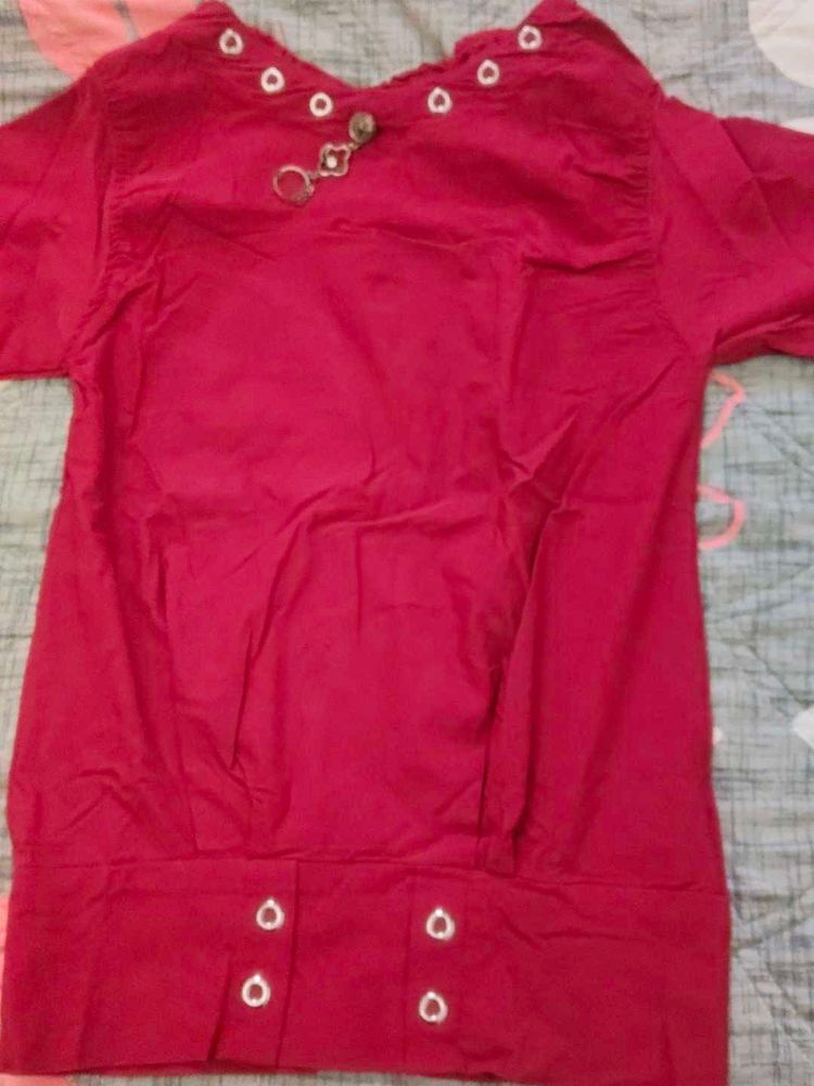 Stylish Red Tunic Top