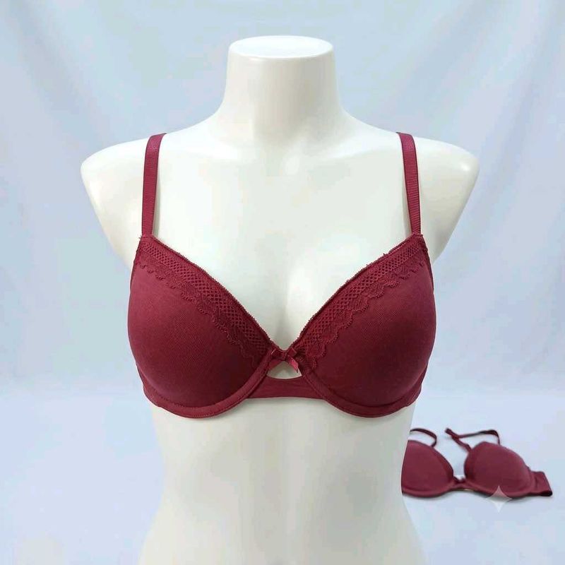 Maroon ⚛️Lace Trimmed Bra