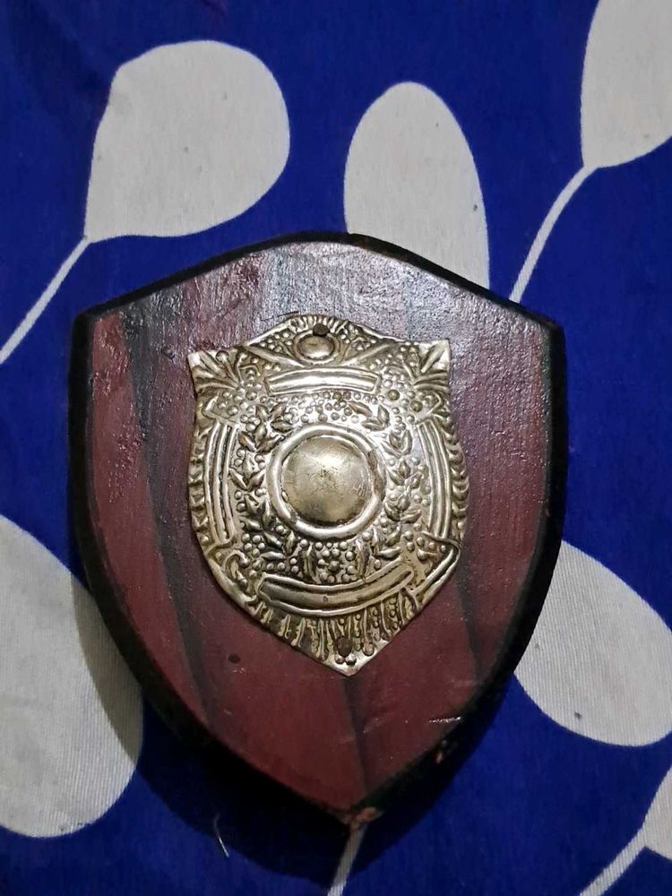 Vintage Wooden Shield Plaque