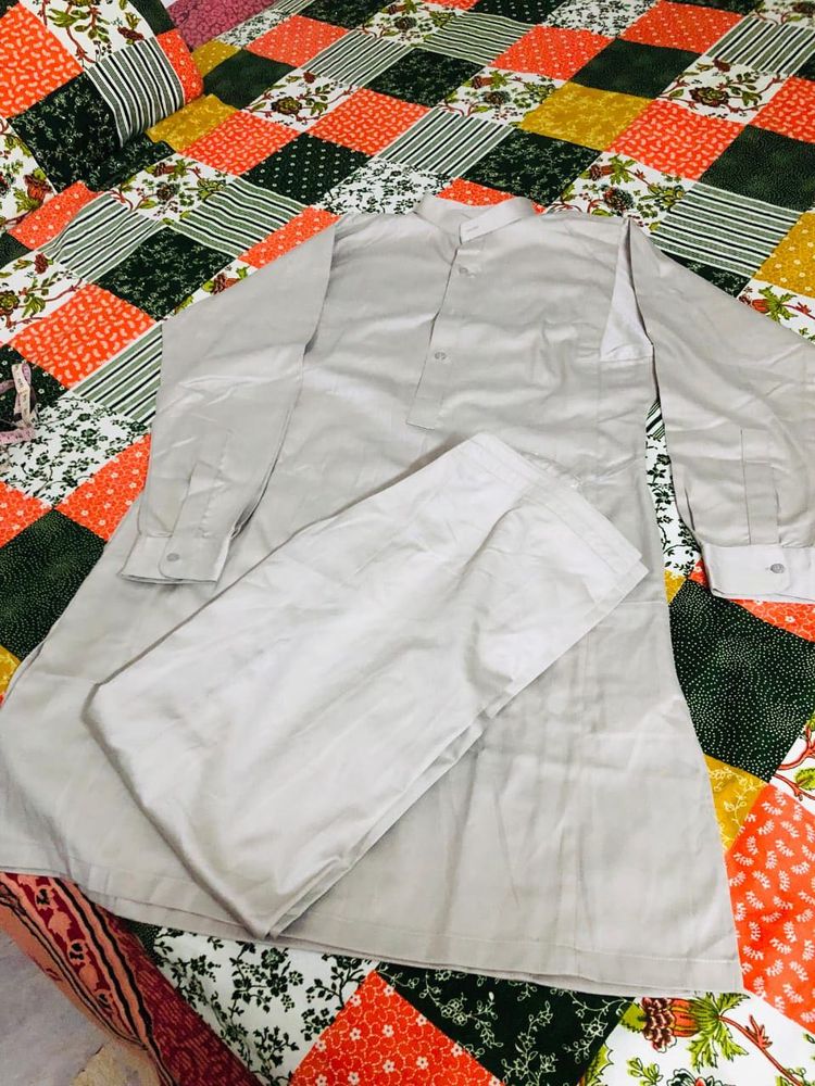 Men's Grey Kurta Pajama Set