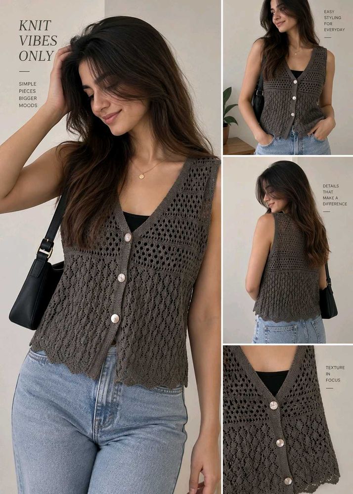 Chic Crochet Knit Vest Top
