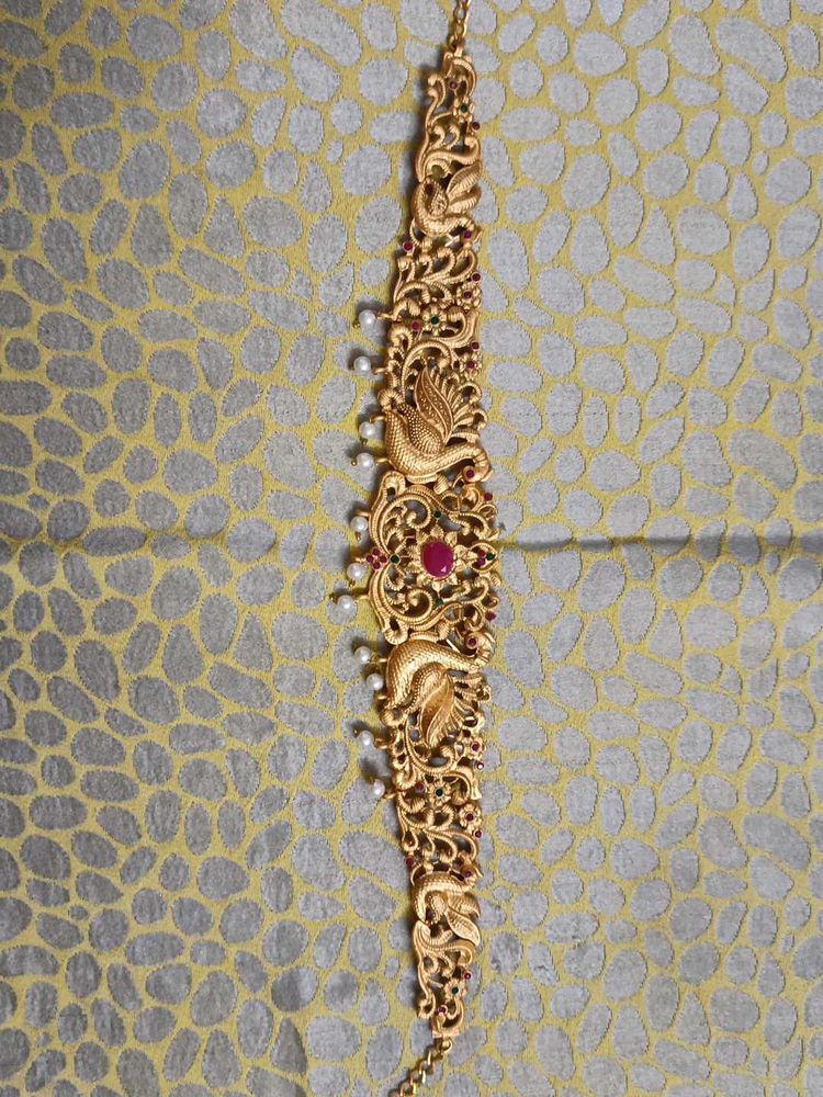 Exquisite Gold Kamarbandh with Pearls &amp; Stones