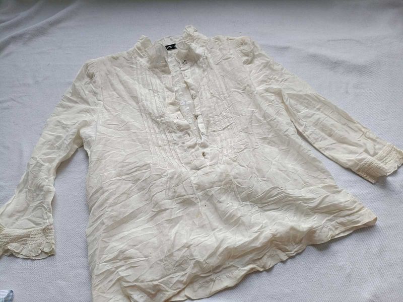 Boho Vintage White Blouse