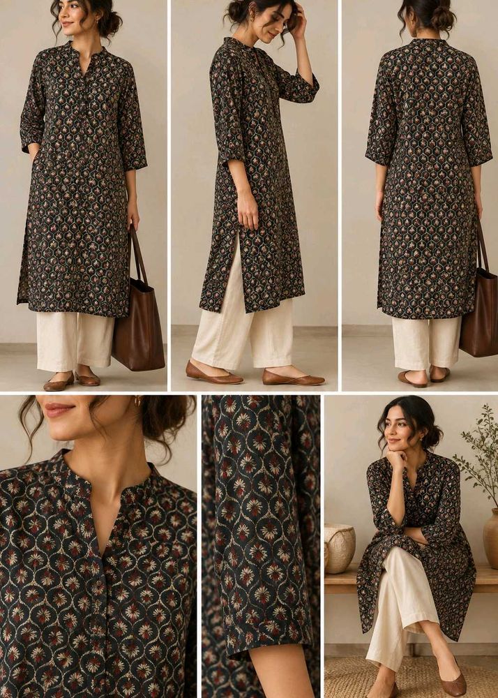 Elegant Printed Cotton Kurta