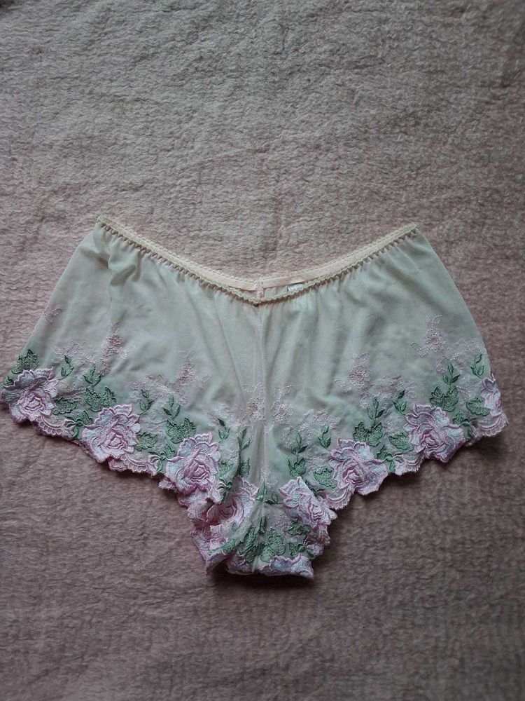 Lace Trim Floral Briefs