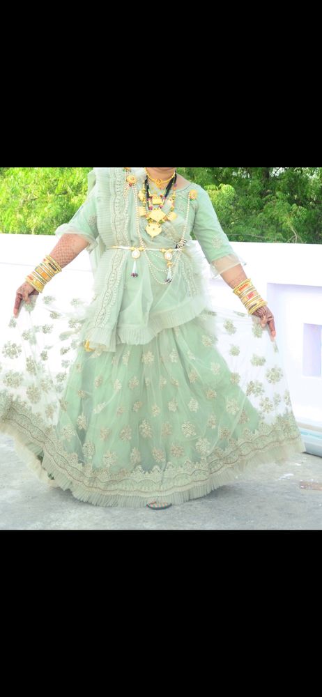 Mint Green Embroidered Lehenga