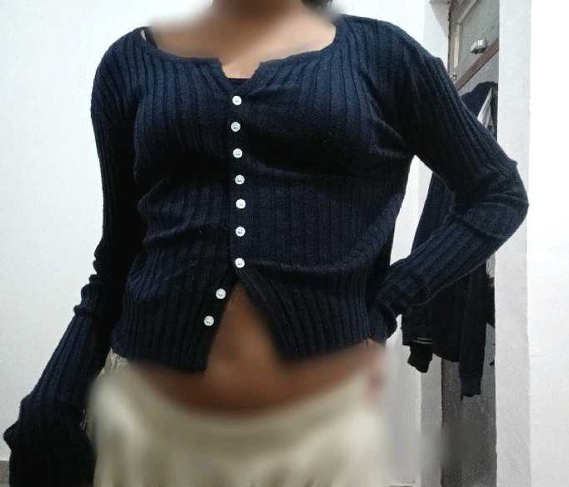Stylish Black Cardigan Sweater