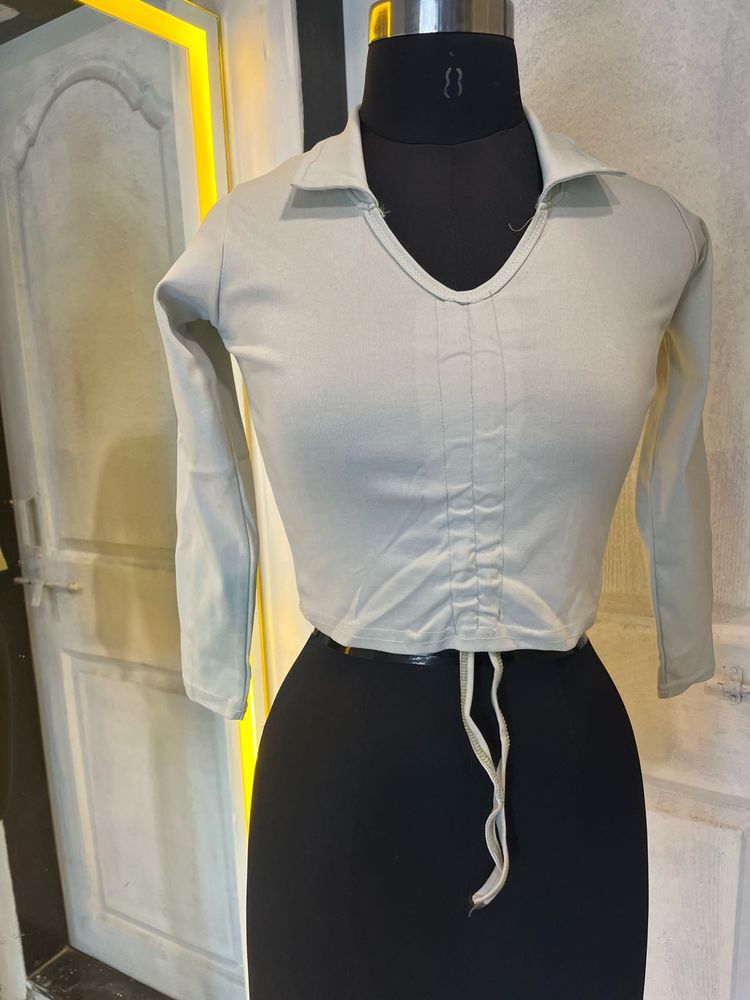 Chic Long Sleeve Cropped Top