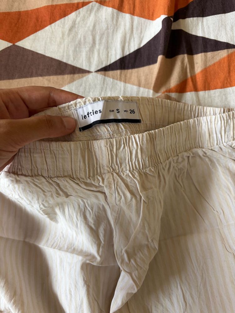 Stylish Beige Striped Pants