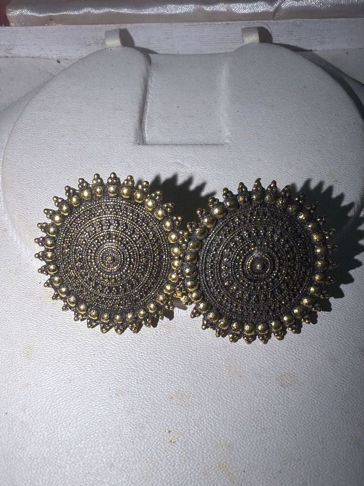 Exquisite Oxidized Jhumka Earrings and ring