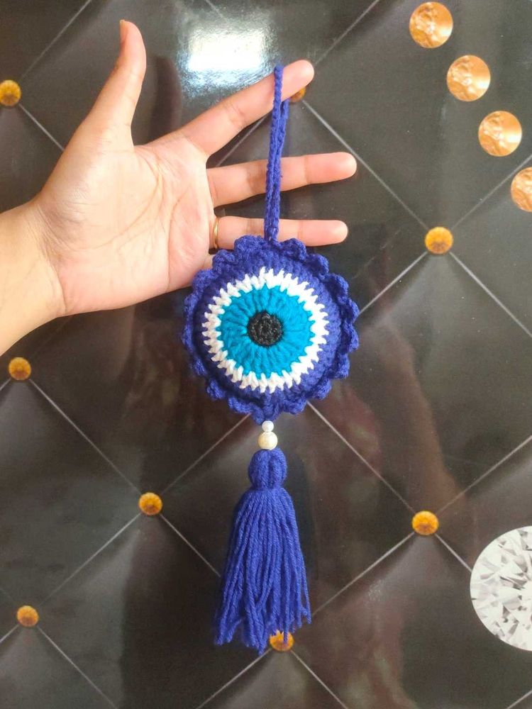 Handmade Evil Eye Crochet car hanger charm