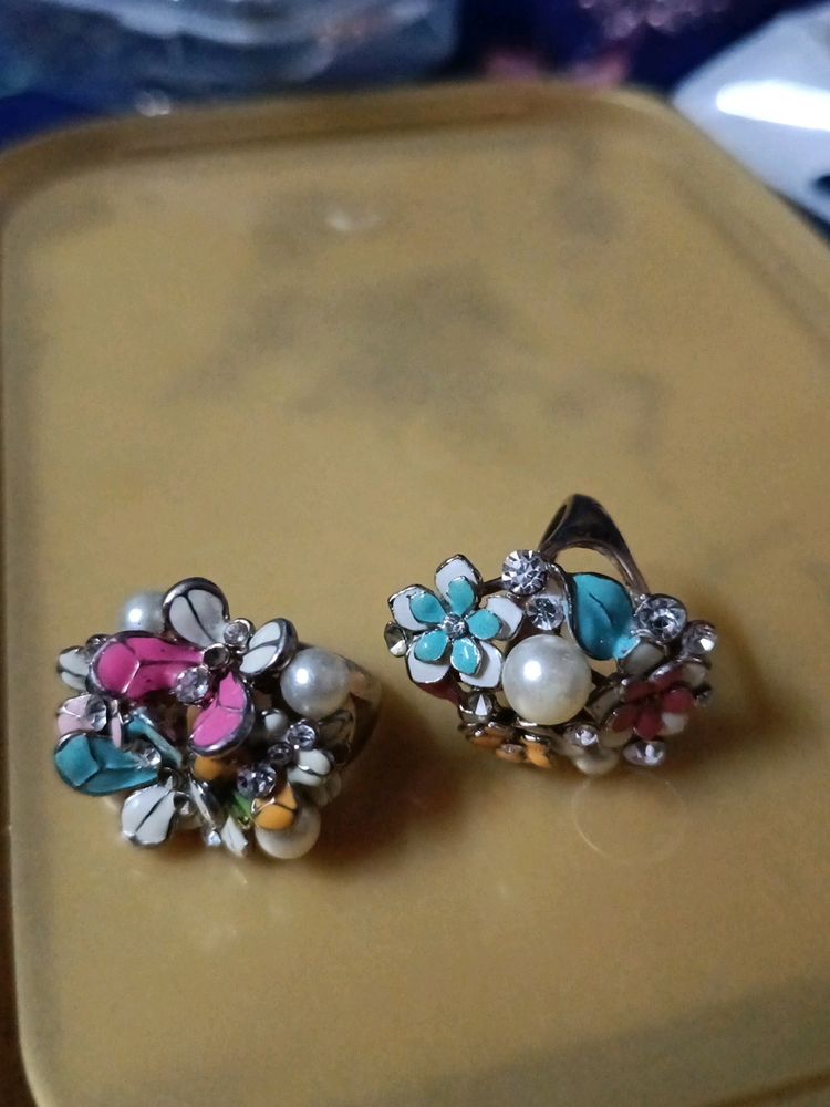 Floral Multi Rings Combo