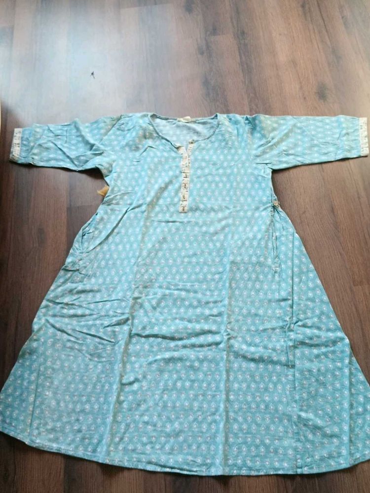 Light Blue Printed Kurta (xL)