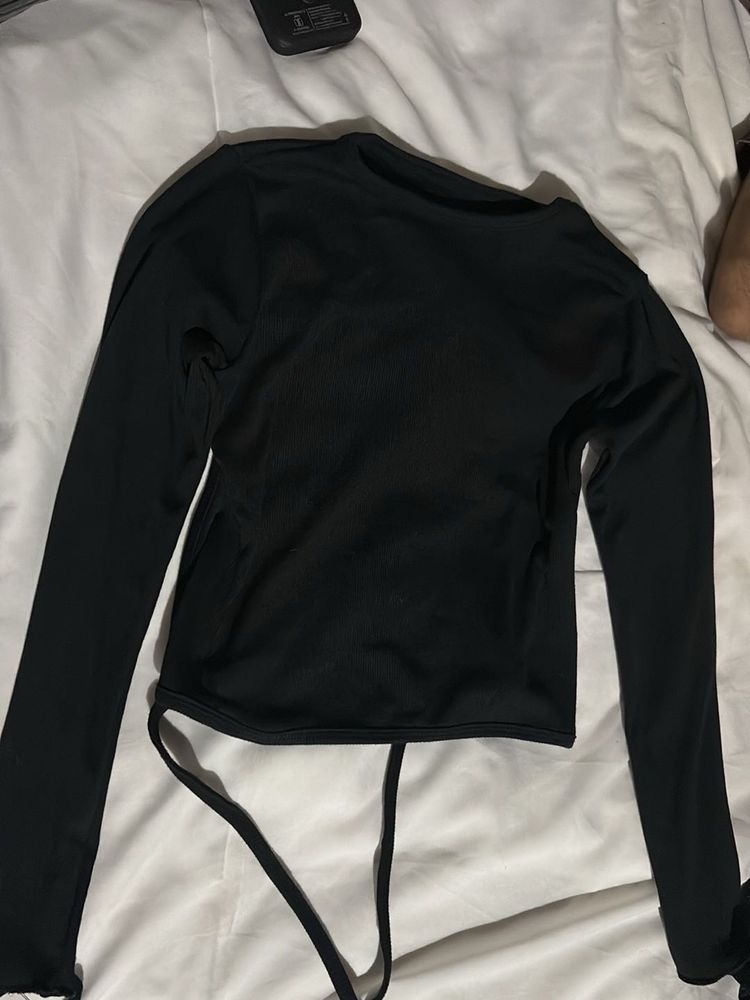Chic Black Long Sleeve Top
