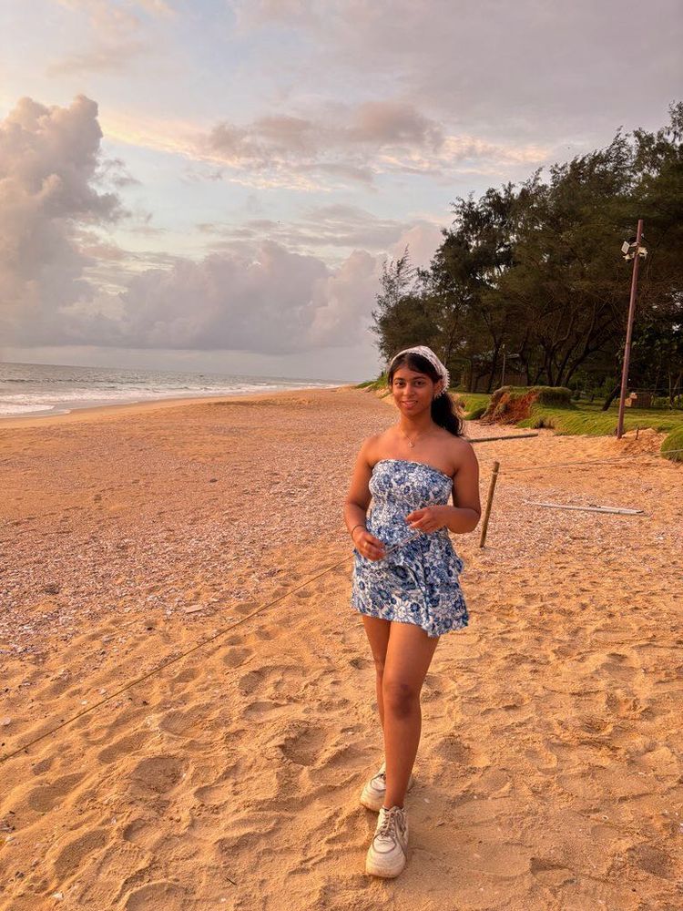 Blue Floral Strapless Dress