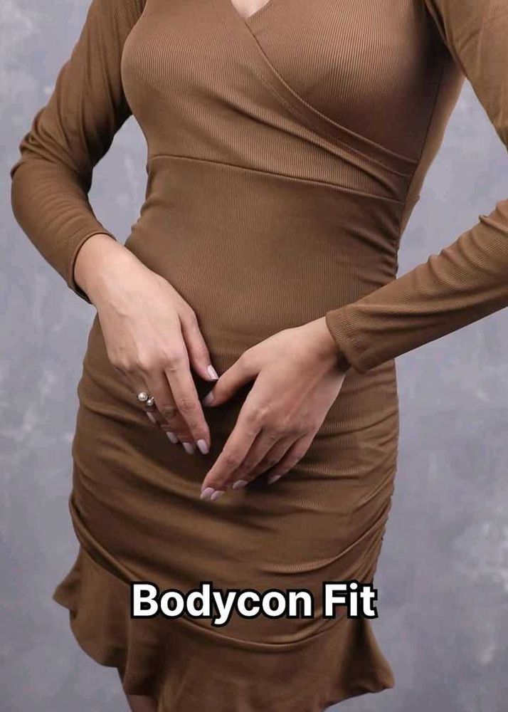Brown Bodycon Mini Dress