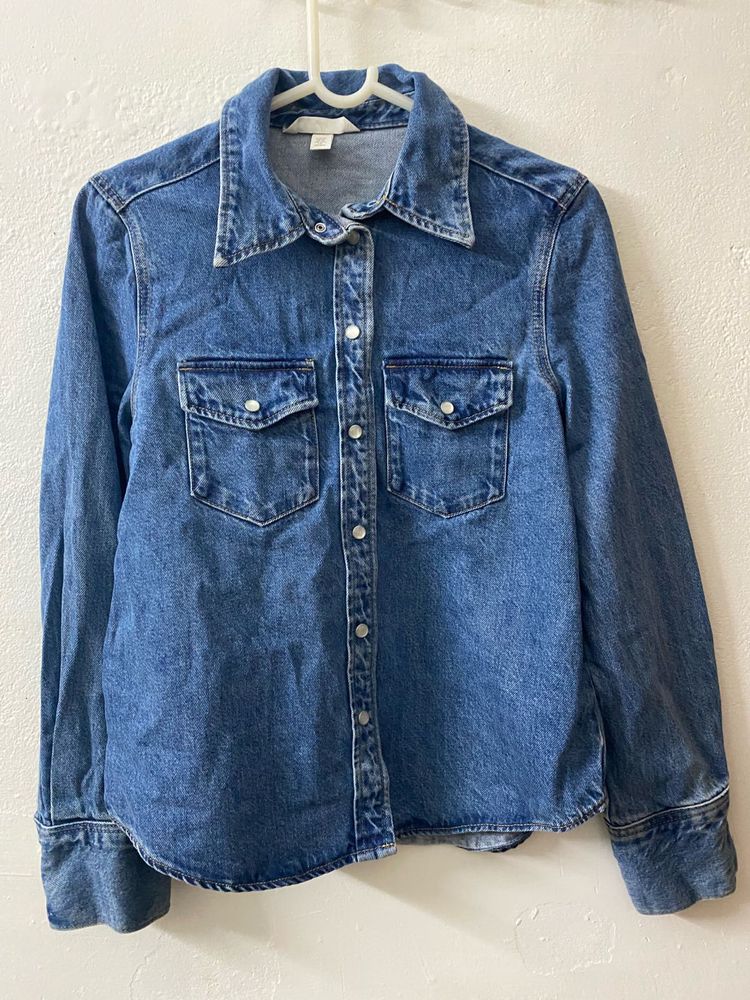 H&amp;M Classic Blue Denim Shirt