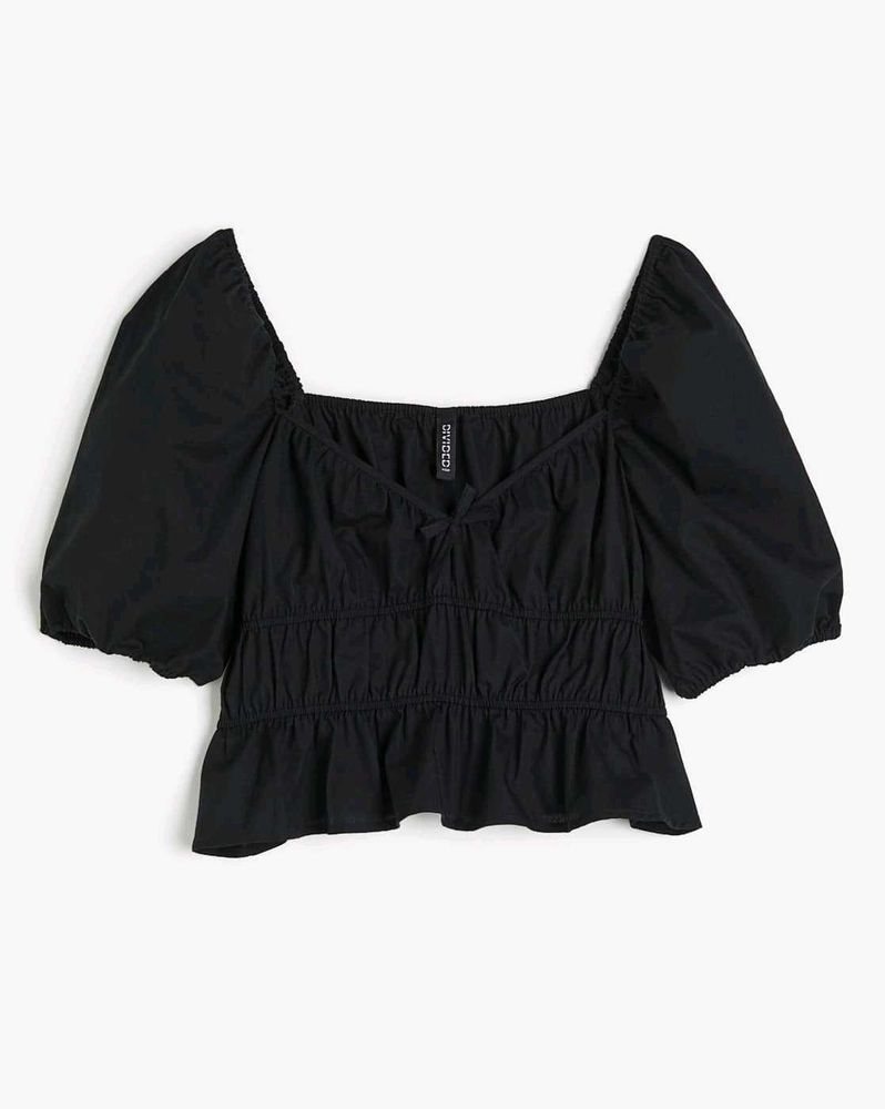 H&amp;M Puff sleeve poplin top