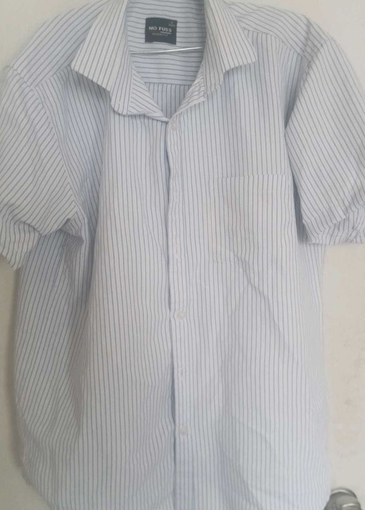 blue Striped Formal Shirt