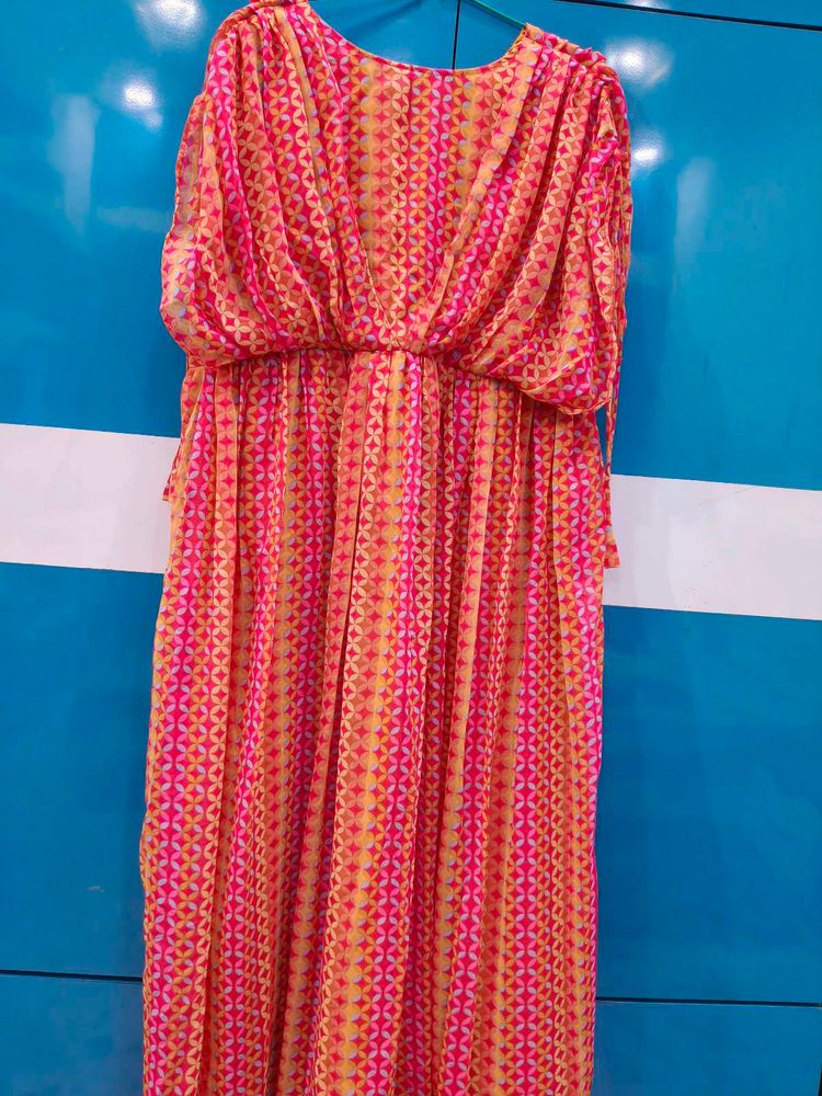 Vibrant Geometric Print Maxi Dress