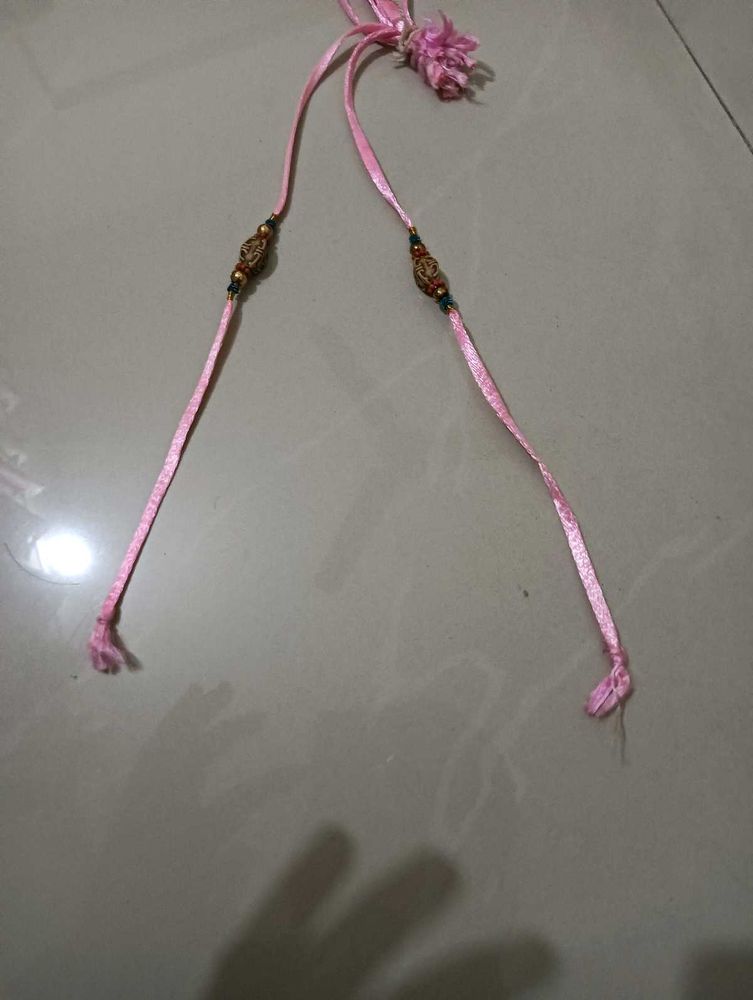 Pink Rakhi with Decorative Beads