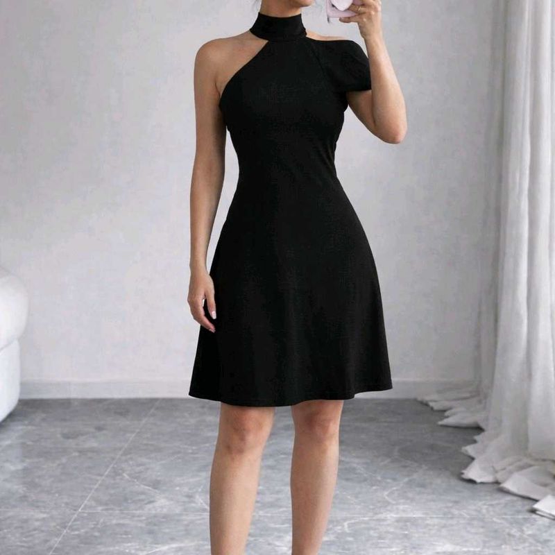Y2K Black One-Shoulder Chic Party Dress