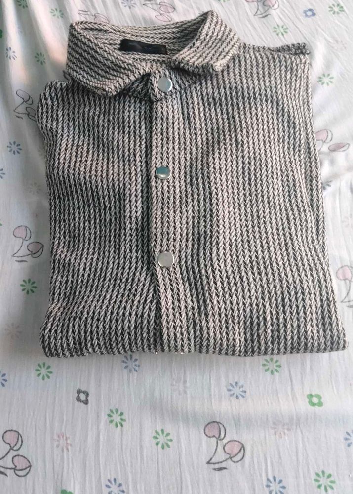 Chic Striped Button-Up Top