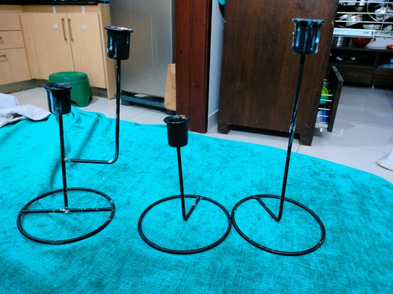3 Iron Candle Stands