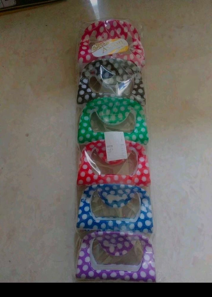Lot of 6 Polka Dot Hair Clips