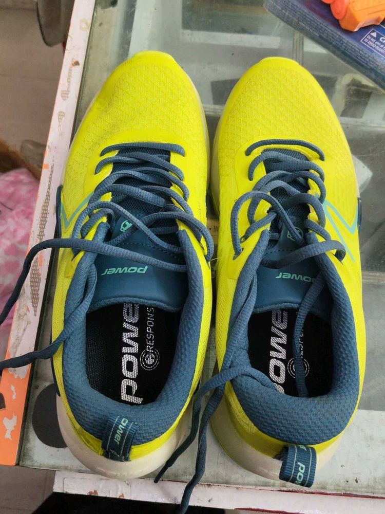 Bright Yellow Running Shoes