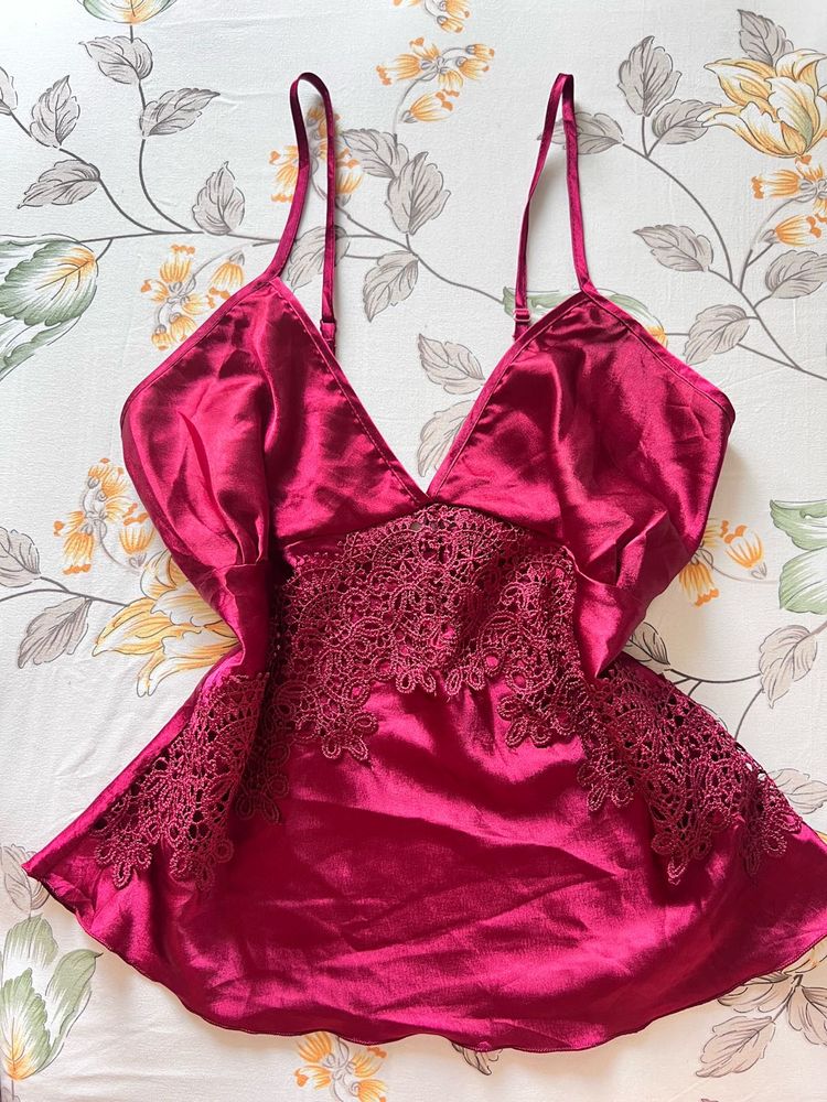 Burgundy Lace Cami ( perfect for valentines )