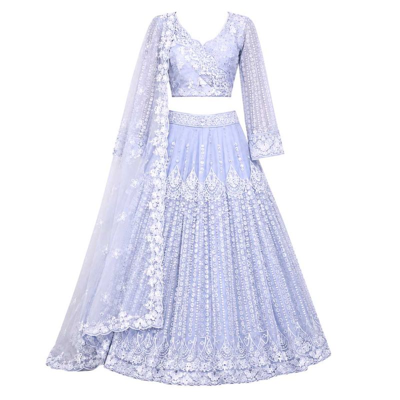 Elegant Lavender Embroidered Lehenga Choli