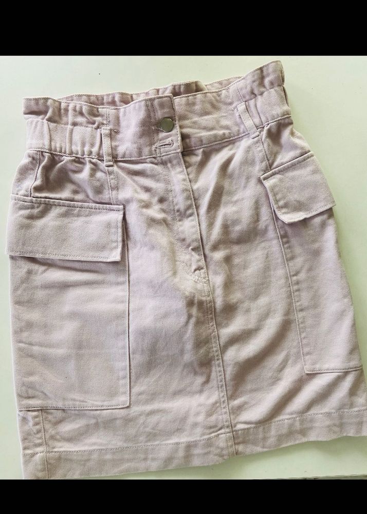 Light Pink Cargo Skirt