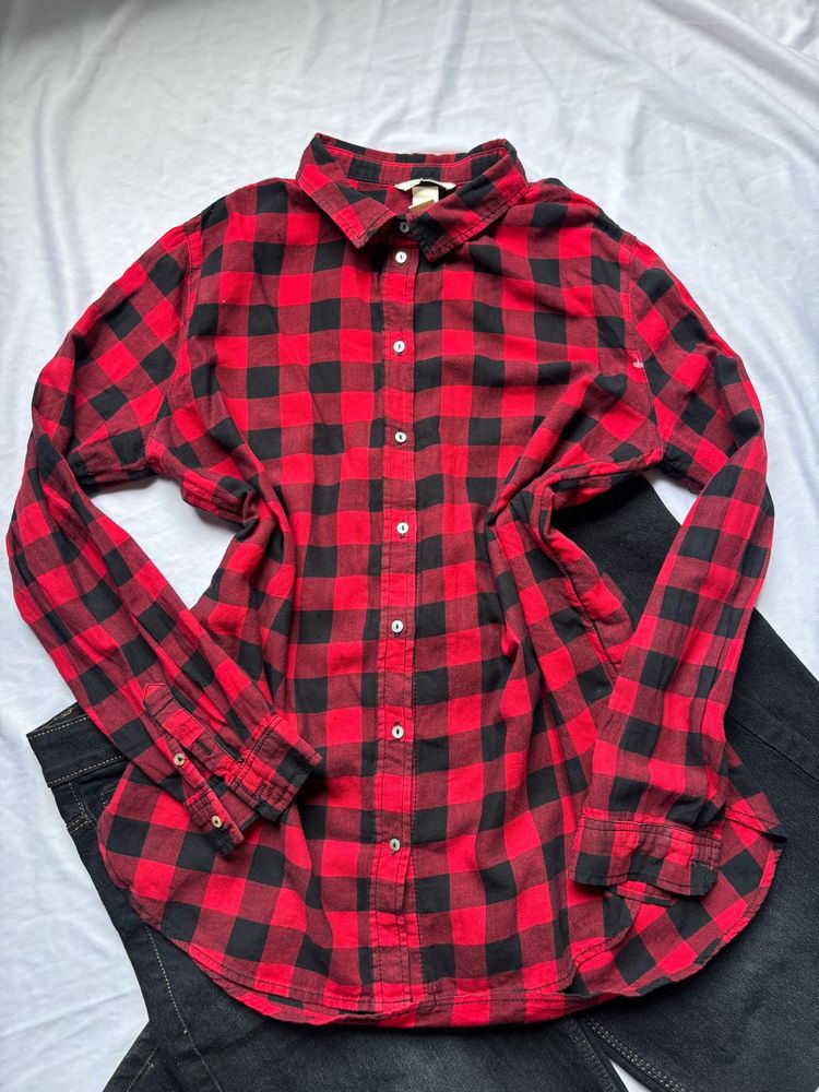 Red &amp; Black Checkered Shirt