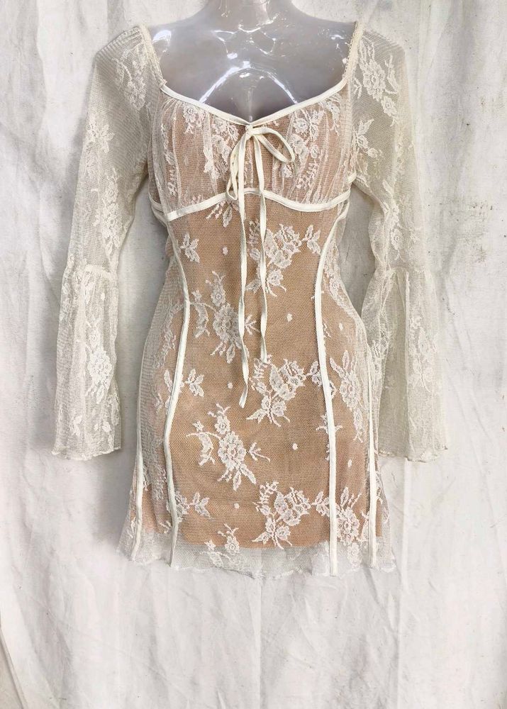 35167. Vintage Lace Mini Dress