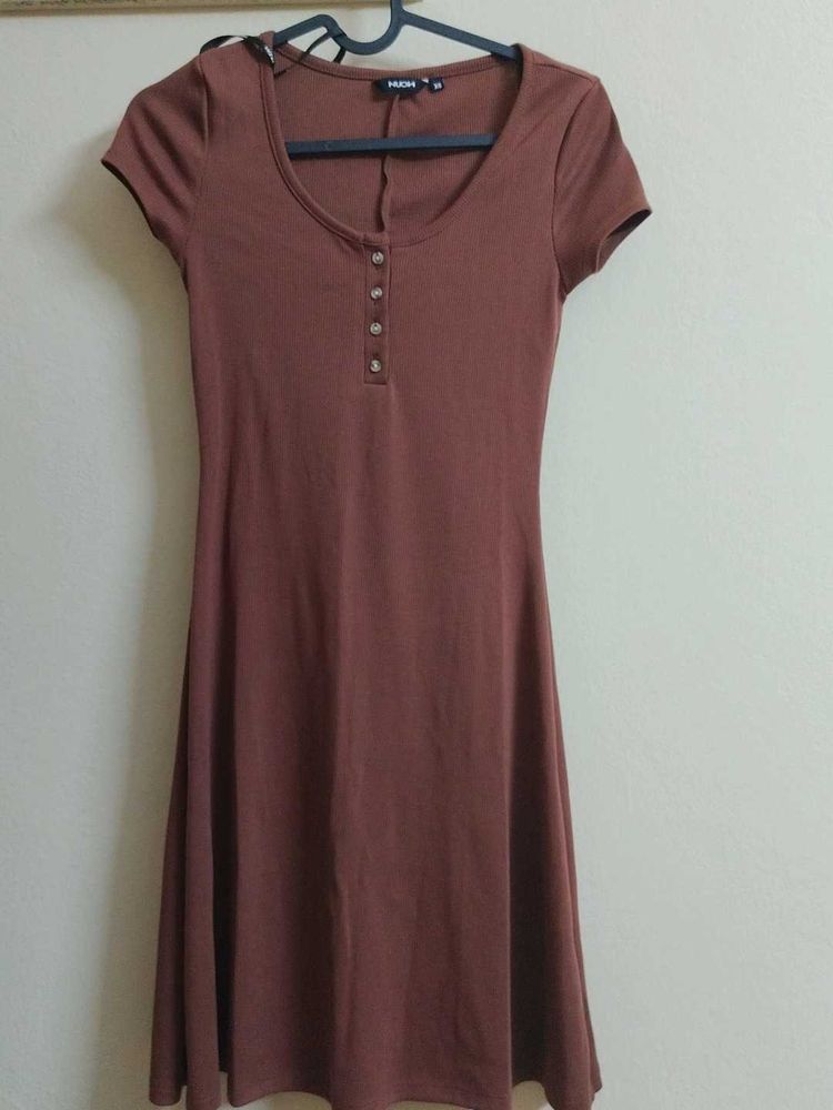 Brown Casual Mini Dress