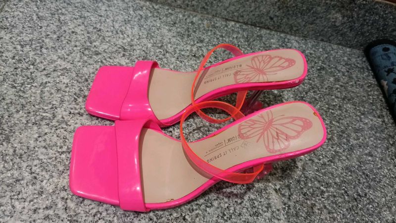 Hot Pink Butterfly Detail Heels
