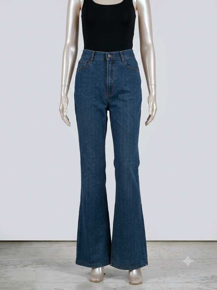 Vintage Style Flared Denim Jeans