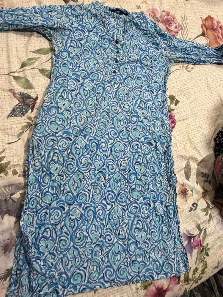 Blue Printed Kurta