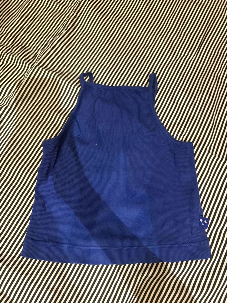Blue Ribbed Tank Top 💙🦦