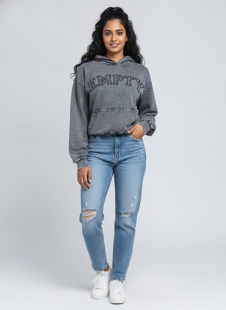 Trendy Acid Wash Hoodie- NEW